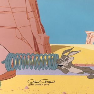 Wile E. Coyote Pushing Spring