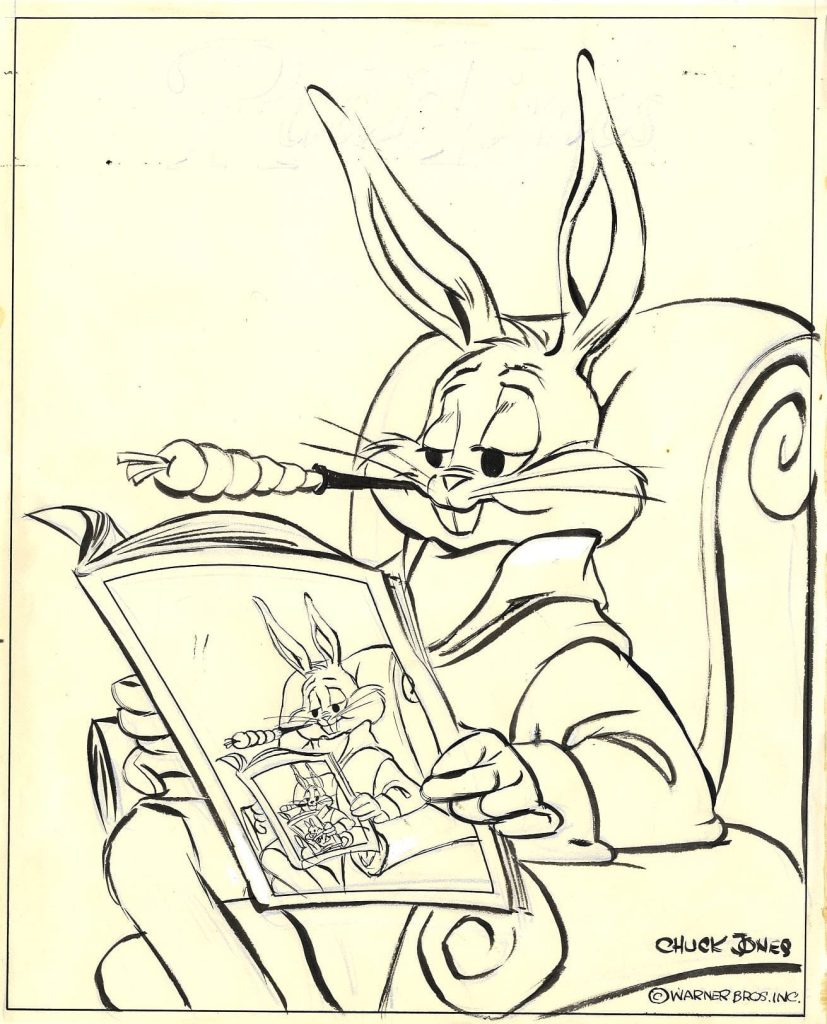 Bugs Bunny Reading The Papper Sketch
