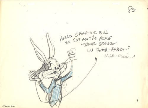 Bugs Bunny Hello Operator Sketch