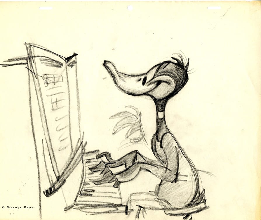 Daffy Duck Playing The Piano Sketch