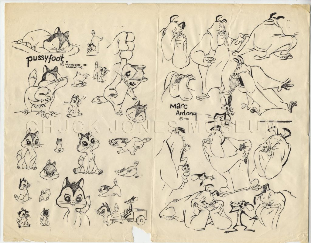 Marc Anthony & Pussyfoot Original Concepting Sketch