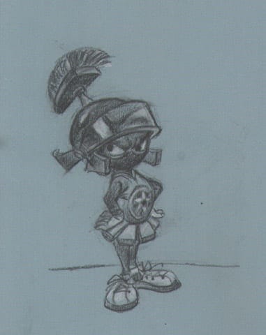 Angry Marvin Martian Original Sketch