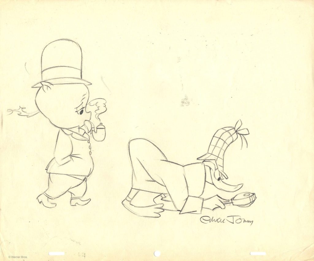 Porky Pig & Detective Daffy Duck Sketch