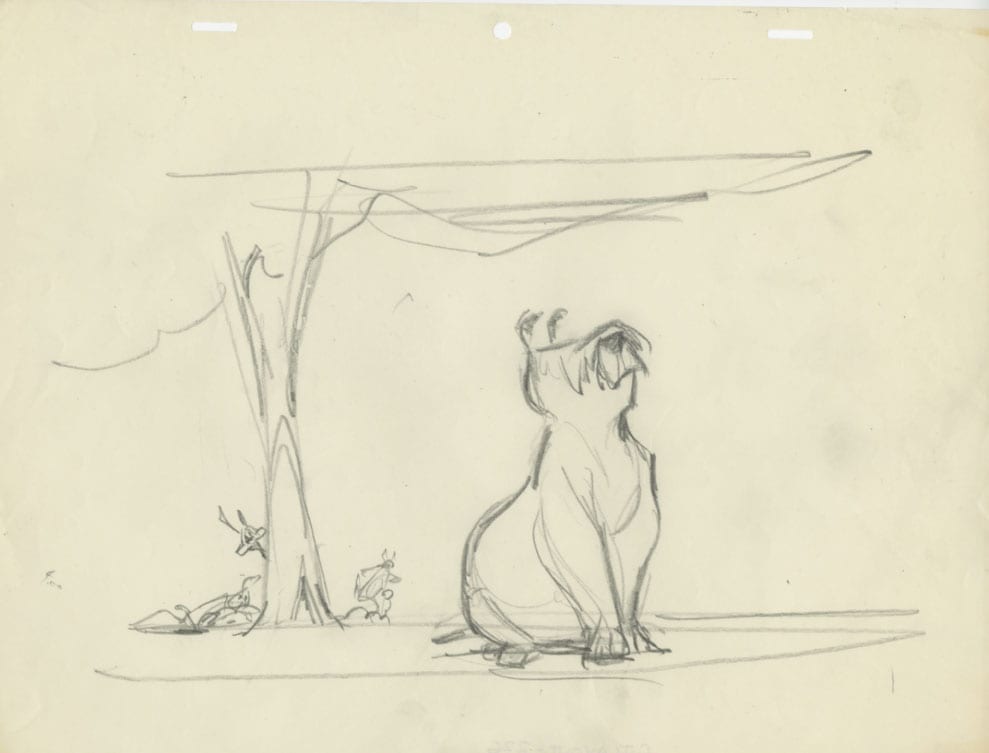Sam Sheepdog Original Sketch