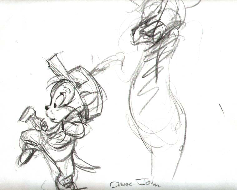 Tommy Cat Sneaking Around Sketch