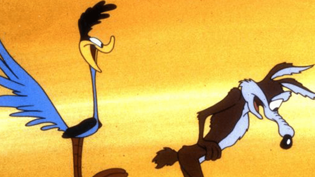 Road Runner Behind Wile E Coyote